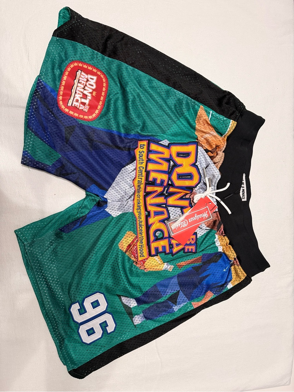 Don’t Be a Menace Men's Athletic Mesh Shorts - Green/Blue